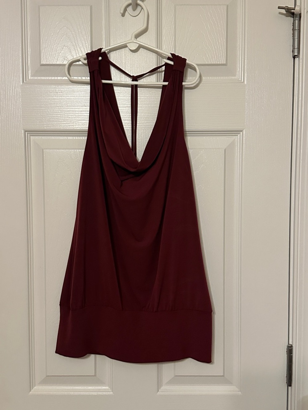 My Michelle Burgundy Drape Back Tank Top
